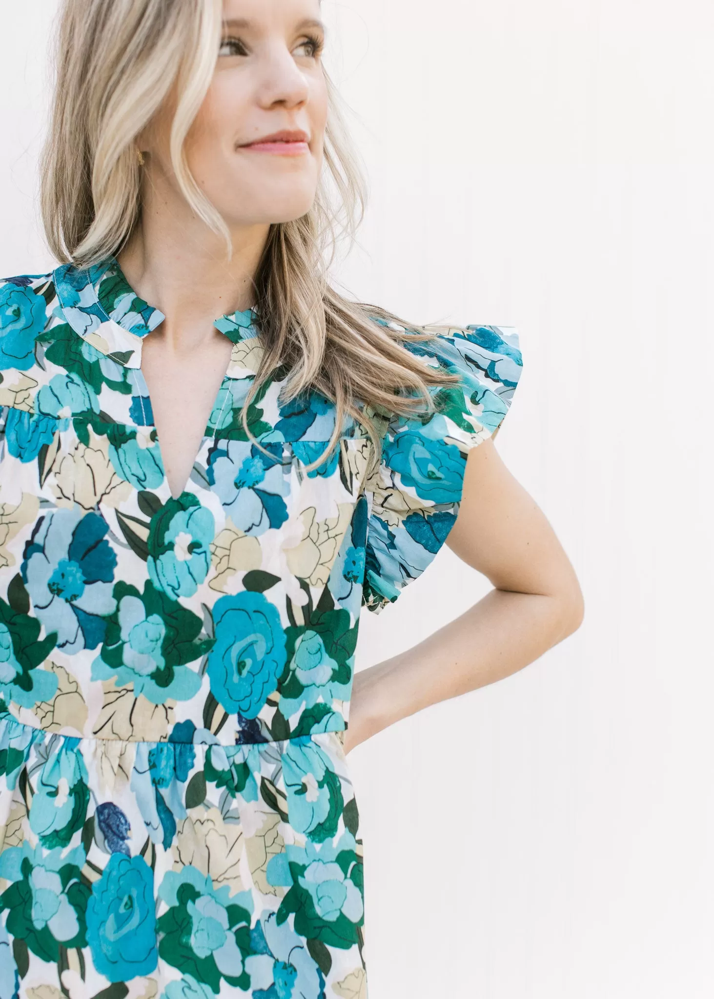 X Brightest Blue Floral Dress