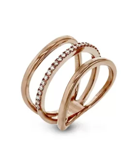 Zeghani - 14K Rose Gold Diamond Ring