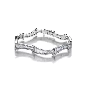 Zora 6 Carat Combine Mix Shape Diamond Bracelet in 18k White Gold